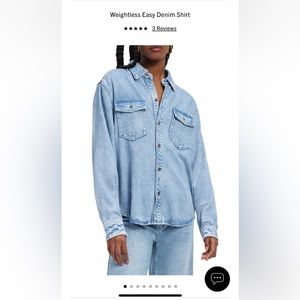 Good American weightless easy denim shirt size XL